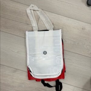 Lululemon shopping bags lot of 6 red white black NWT